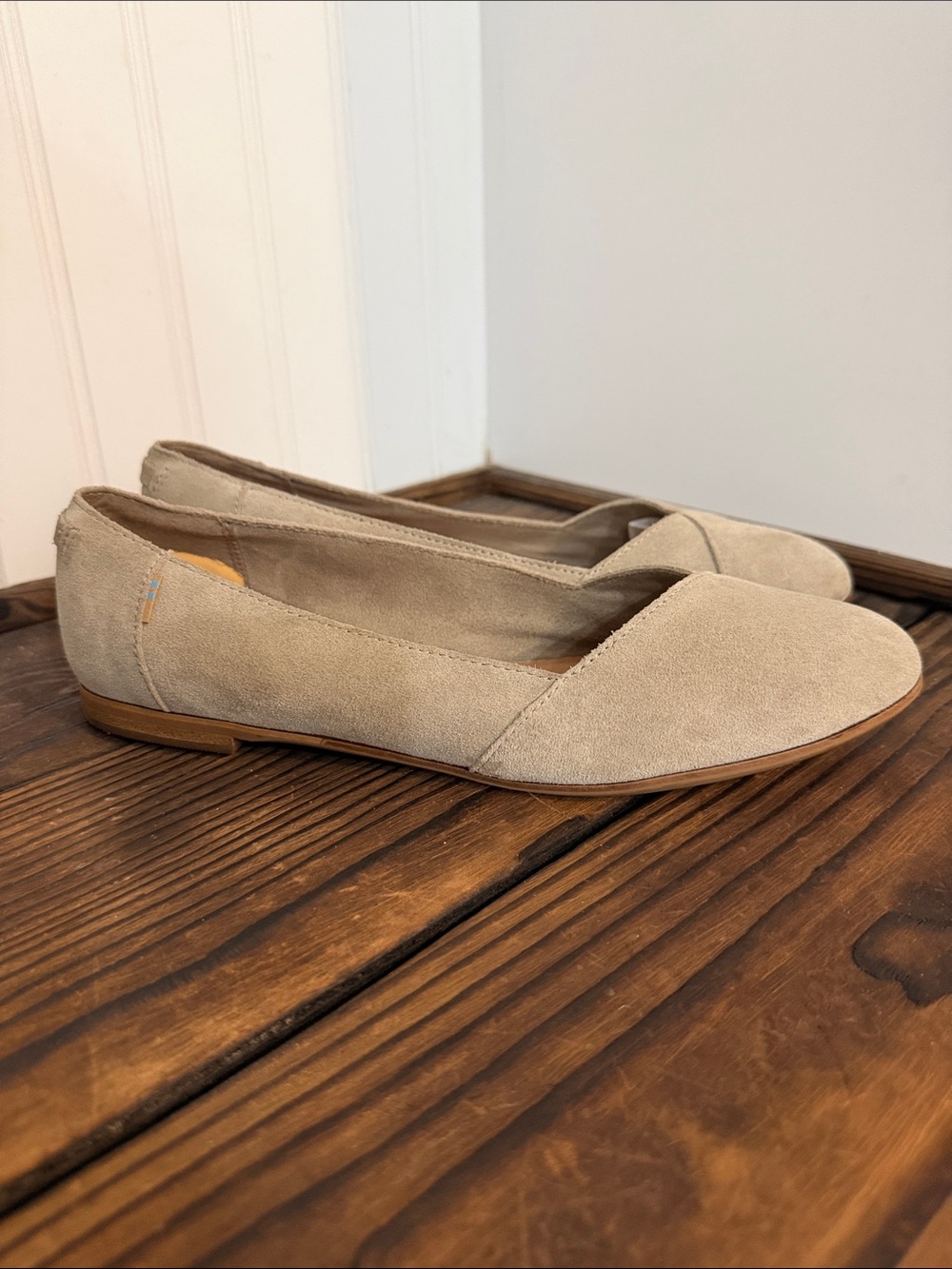 Toms Julie Desert Soft Suede Slip-On Ballet Flats